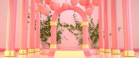 C4D背景中国风展板中国风底图中国风模版