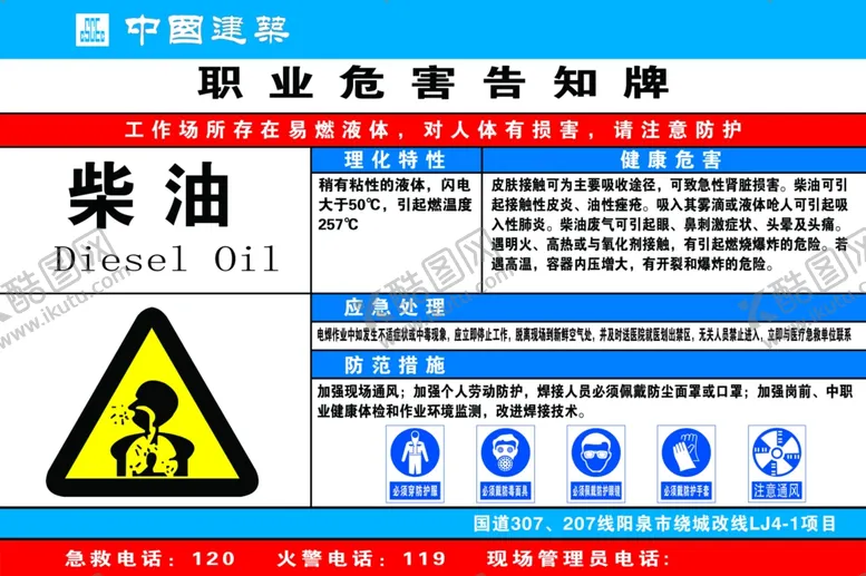 编号：31262106281357154298【酷图网】源文件下载-职业危险告知牌