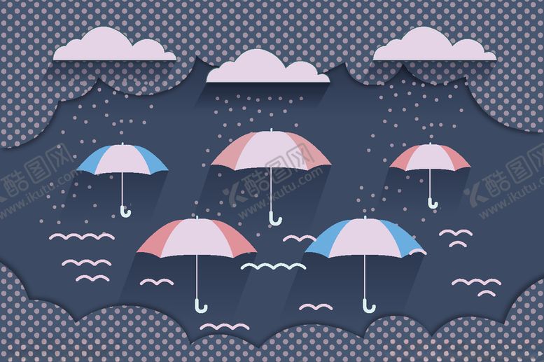 编号：76456910010719096023【酷图网】源文件下载-伞卡通元素矢量图