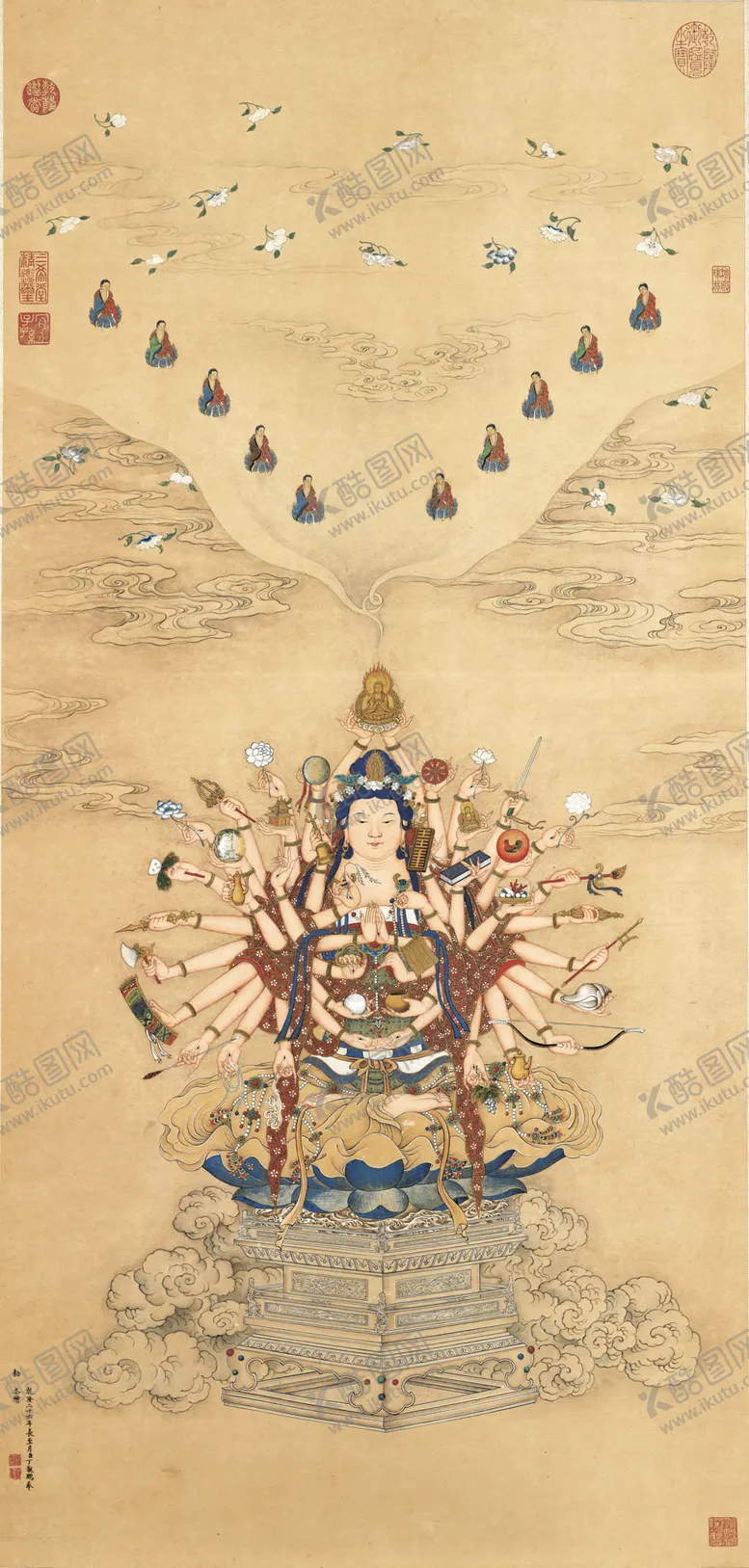 编号：15127104272330461837【酷图网】源文件下载-清代丁观鹏绘千手观音高清版