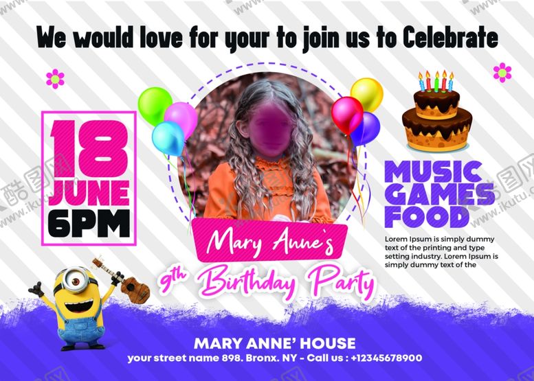 编号：10814910101718578408【酷图网】源文件下载-生日贺卡