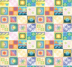 几何图案拼接多彩方块