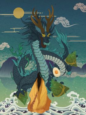 端午插画卡通国朝插画
