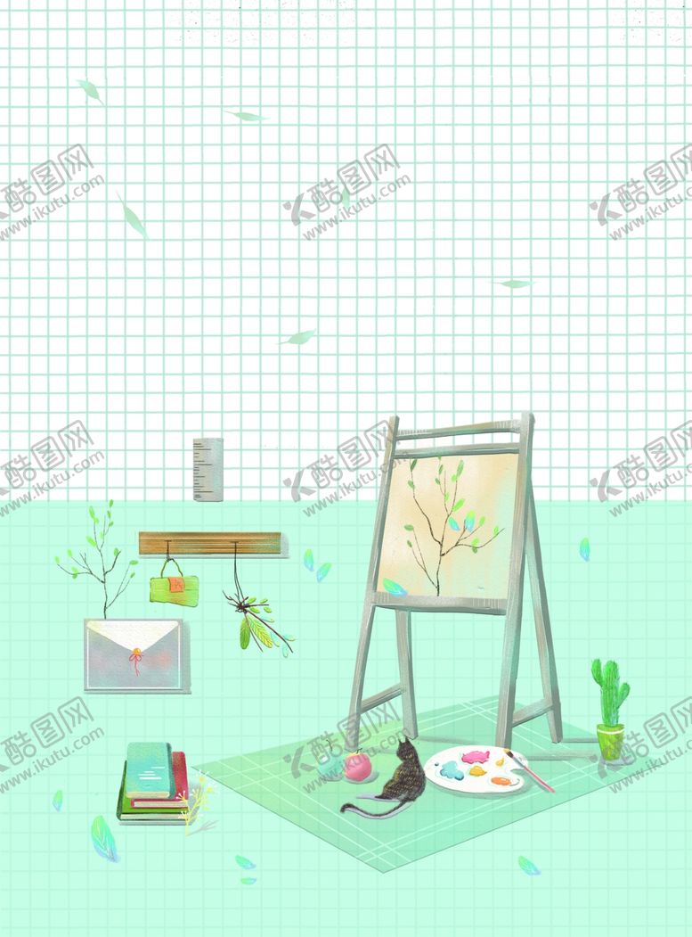 编号：47491505060505156402【酷图网】源文件下载-夏季清新画板插画背景素材