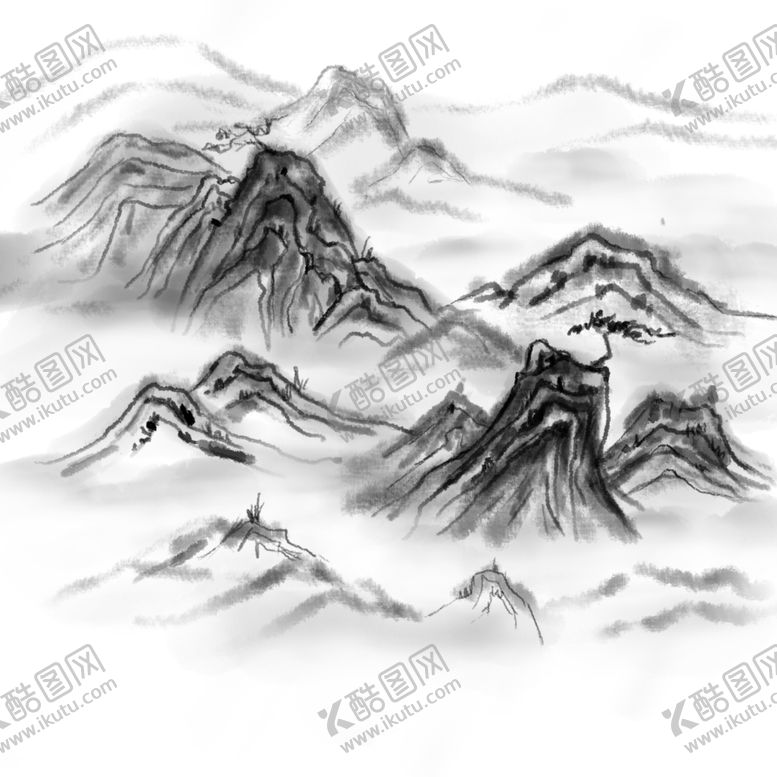 编号：64736107040714307088【酷图网】源文件下载-水墨山