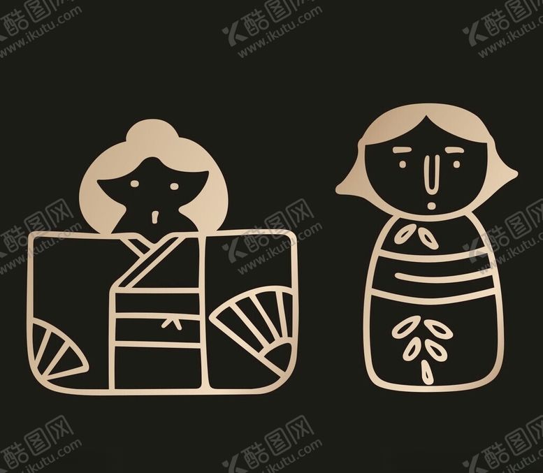 编号：99297012221824218091【酷图网】源文件下载-手绘和服娃娃