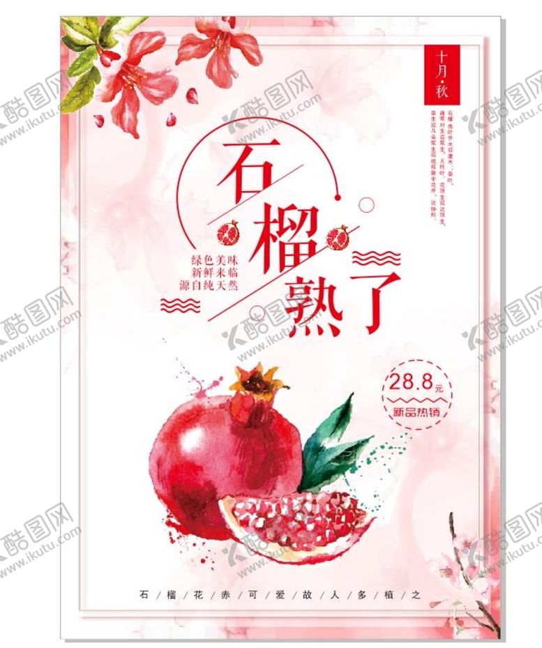 编号：21191010270016034859【酷图网】源文件下载-石榴熟了海报