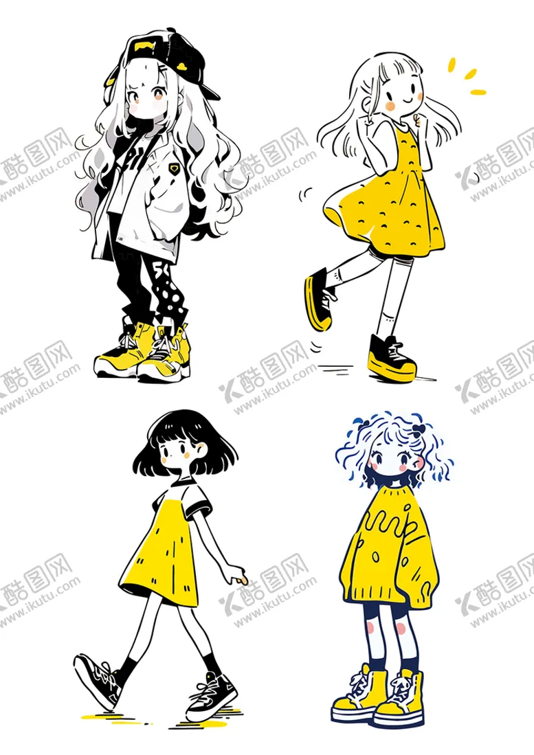 编号：67124909140812043702【酷图网】源文件下载-人物插画印花矢量素材