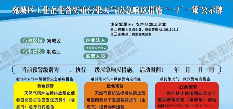 编号：45750607131518434143【酷图网】源文件下载-南阳2019重污染企业公示牌