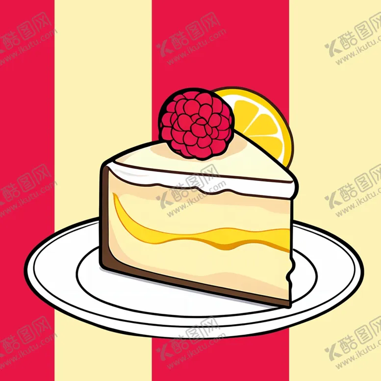 编号：35699402271313066402【酷图网】源文件下载-手绘卡通杨梅芝士蛋糕