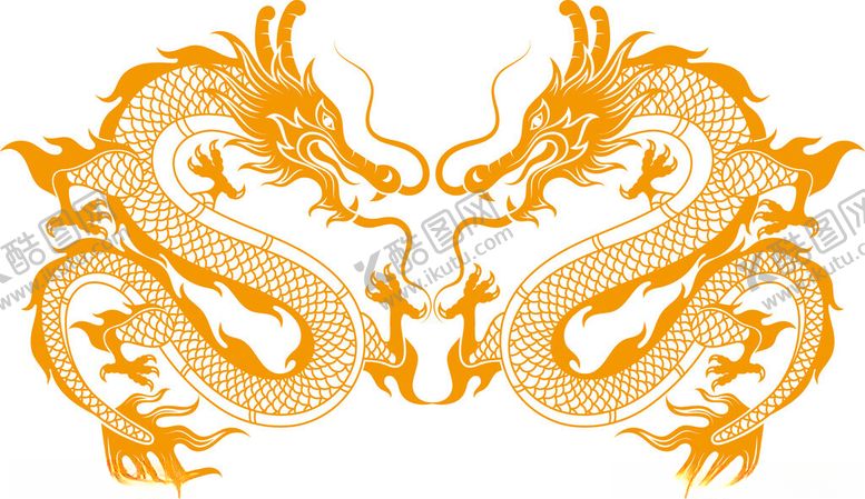 编号：90415602231829243232【酷图网】源文件下载-矢量金色双龙