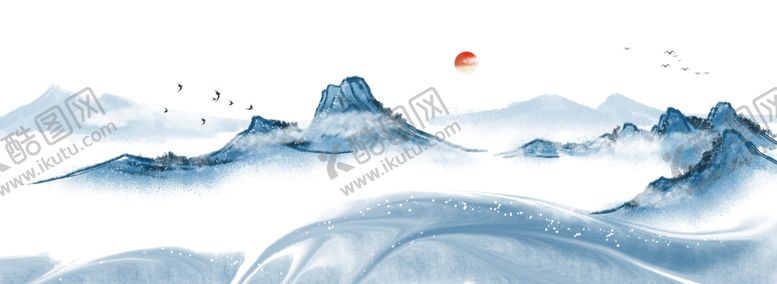 编号：40146409281346225147【酷图网】源文件下载-山水古风国风意境墙画装饰素材