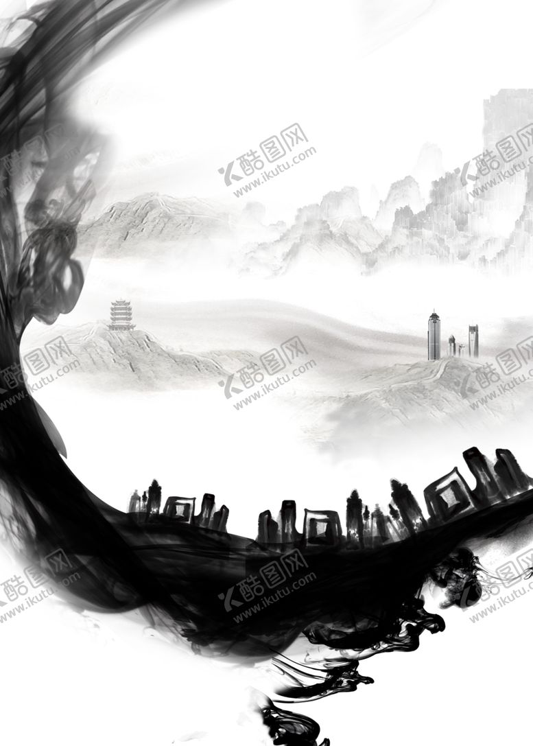 编号：39285906171627131587【酷图网】源文件下载-水墨山水