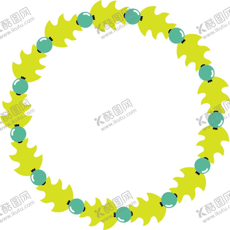 编号：49261701290220207268【酷图网】源文件下载-圣诞花环 