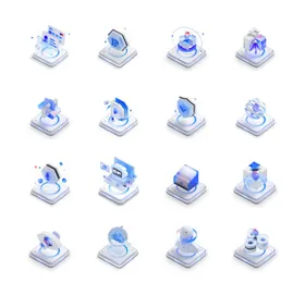 新拟态3D互联网科技图标