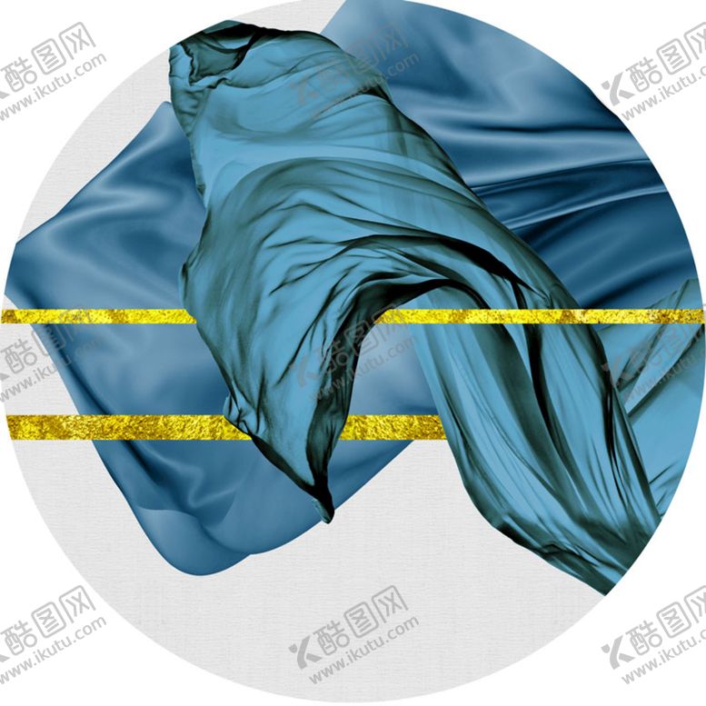 编号：56844910211928054273【酷图网】源文件下载-水彩绸布艺术圆形挂画