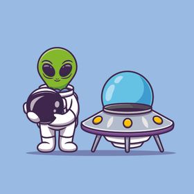 矢量卡通UFO飞碟