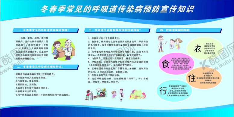 编号：88122901151529078586【酷图网】源文件下载-冬季预防疾病宣传窗