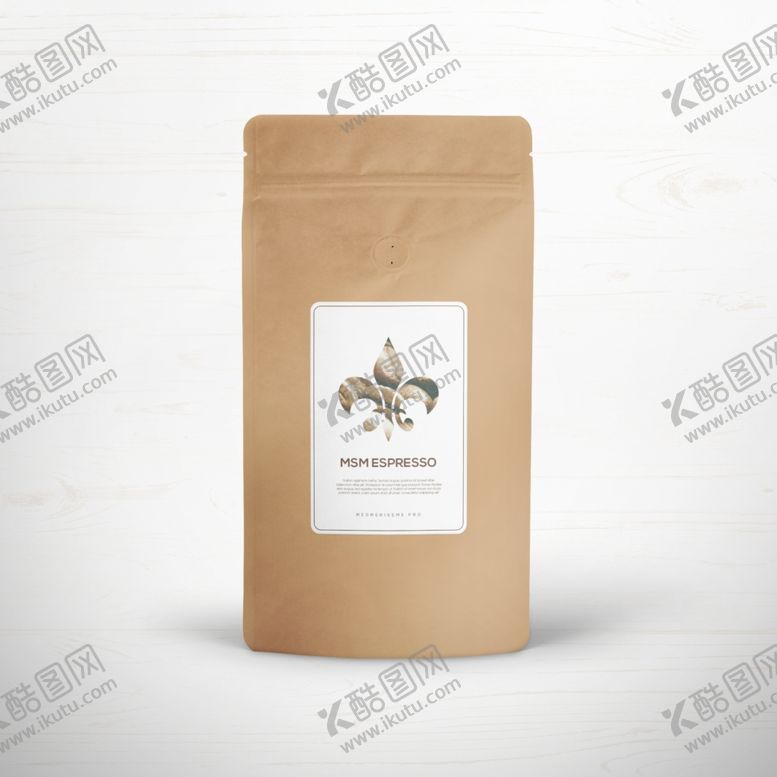 编号：56112505030851492636【酷图网】源文件下载-咖啡牛皮纸自封包装样机