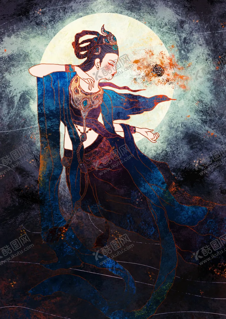 编号：62773904272335097052【酷图网】源文件下载-敦煌飞天插画
