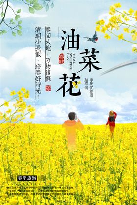 浪漫油菜花赏花宣传海报
