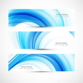 蓝白渐变动感波浪背景图