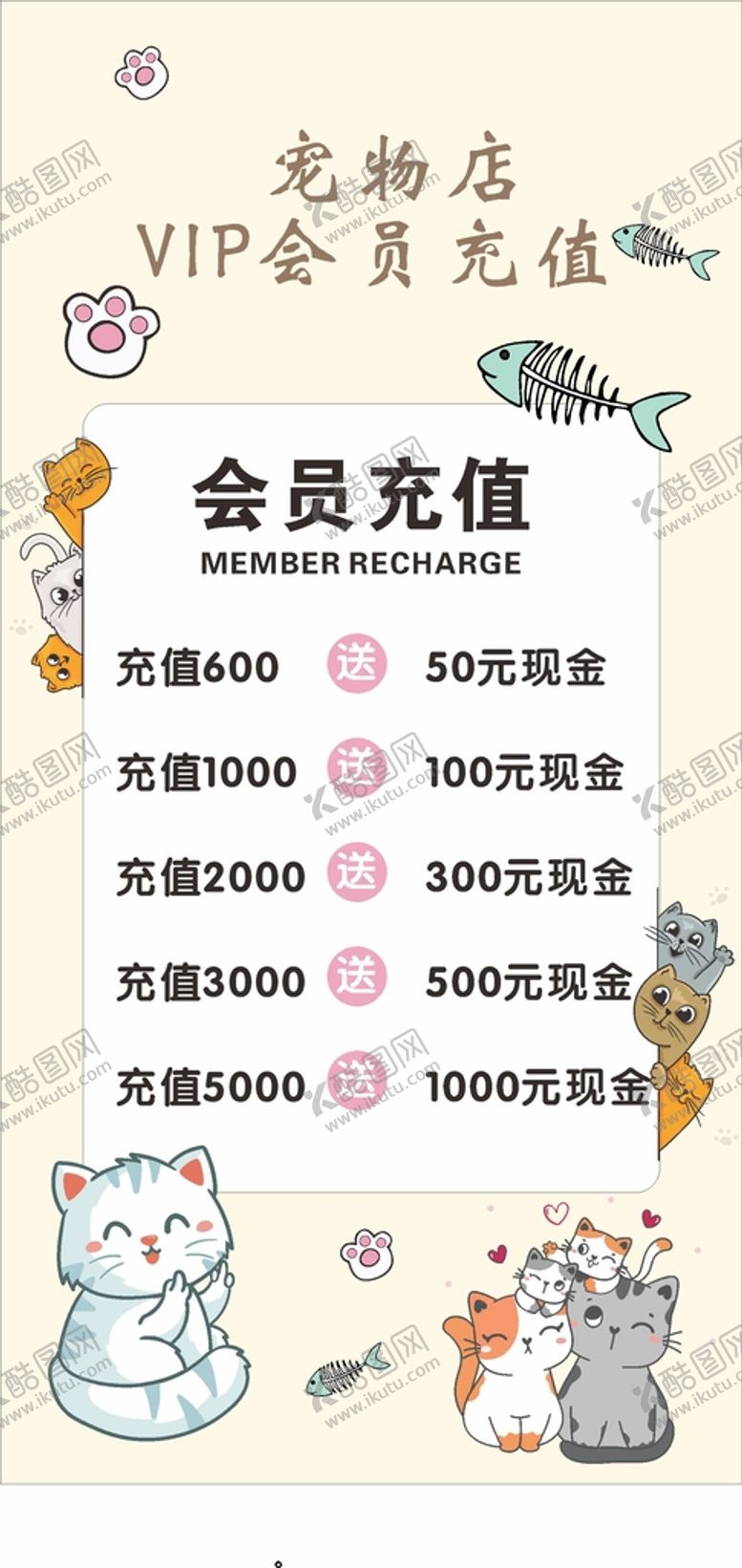 编号：69478210270219025174【酷图网】源文件下载-宠物店会员充值活动