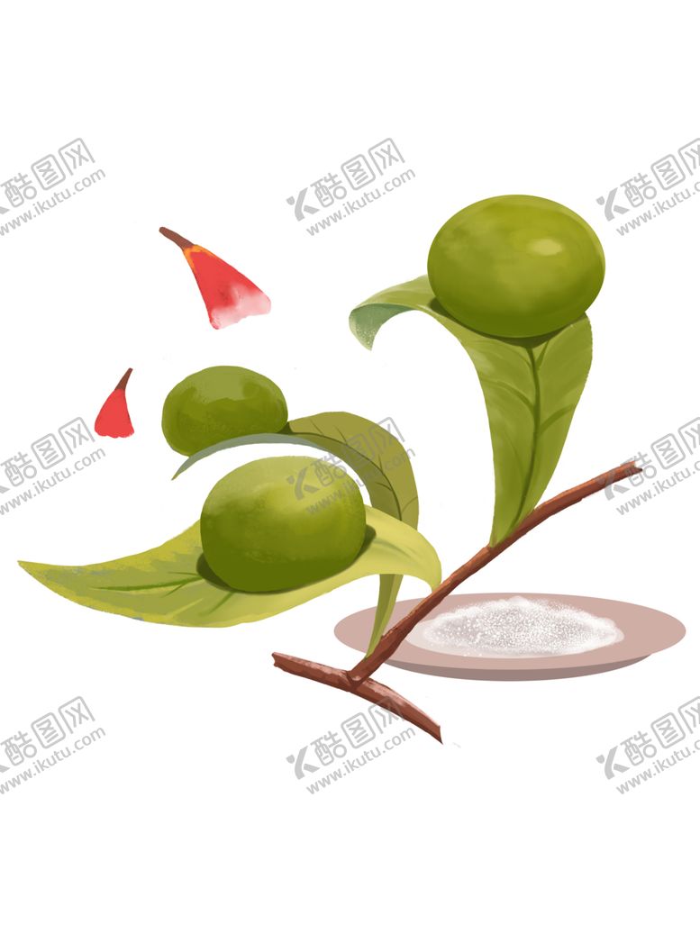 编号：98635502070210148734【酷图网】源文件下载-手绘青团植物