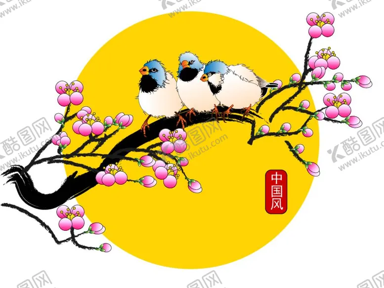 编号：64530712040817434667【酷图网】源文件下载-花鸟图矢量图