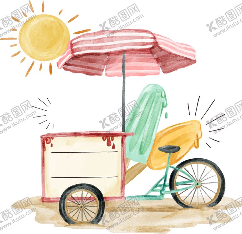 编号：62540007022026314432【酷图网】源文件下载-夏日雪糕车