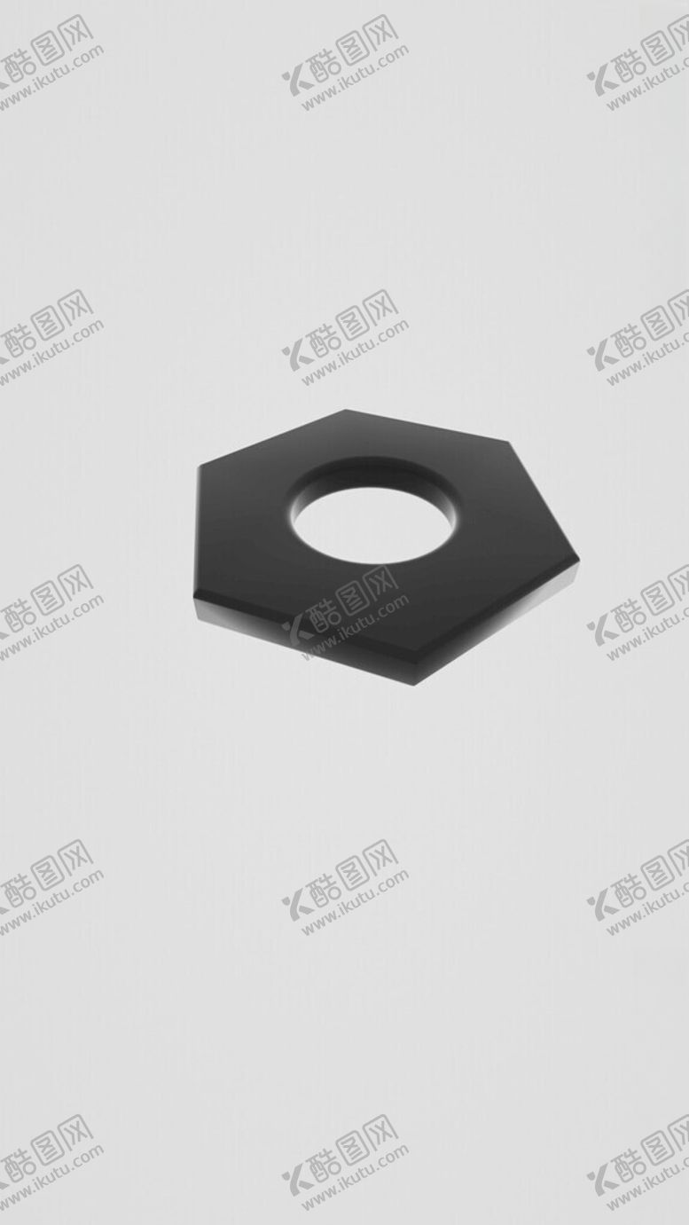编号：64774601280840572276【酷图网】源文件下载-C4D黑色螺母建模
