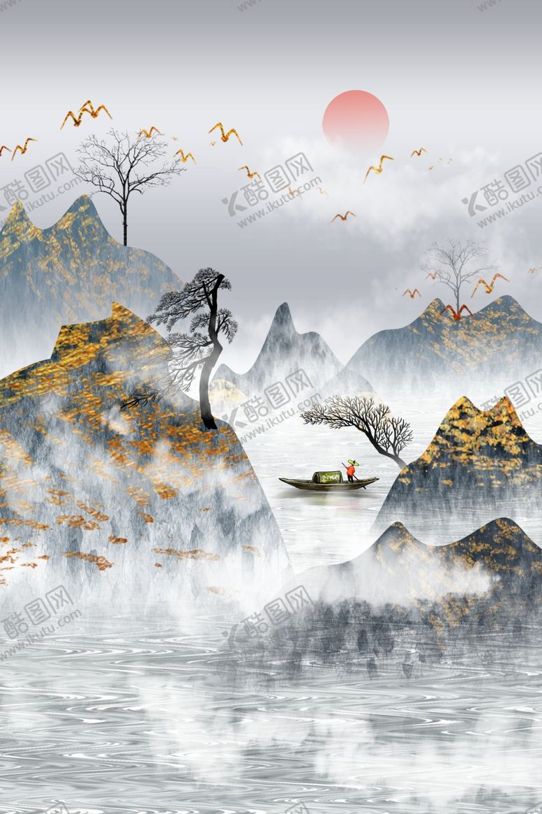 编号：52167009181948526230【酷图网】源文件下载-水墨海报素材毛笔画素材墨迹