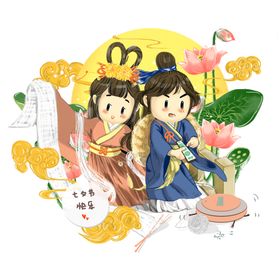 七夕素材心形婚庆浪漫海报