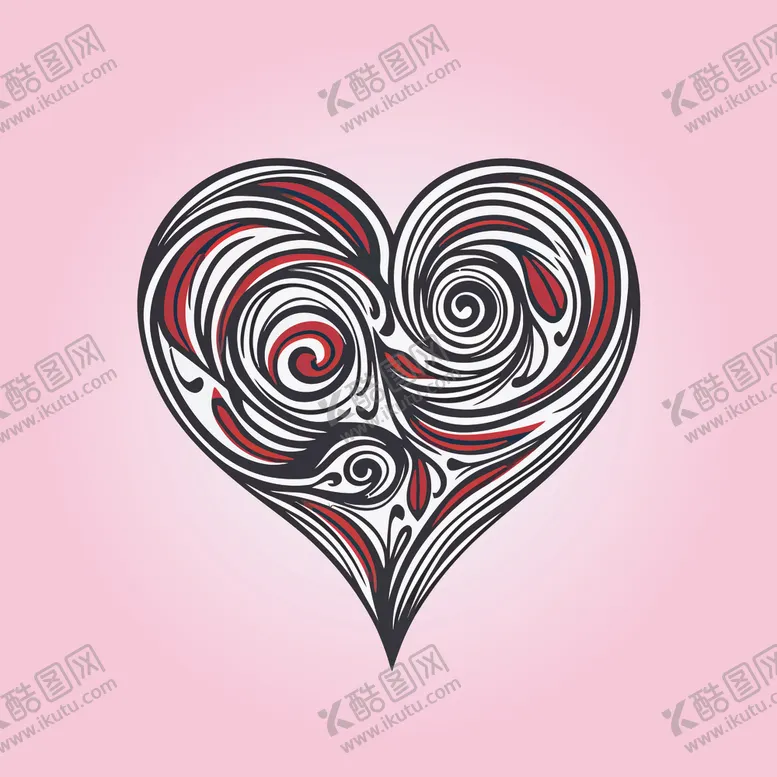 编号：23863602050431357131【酷图网】源文件下载-可爱红心爱情卡通绘画儿童插画