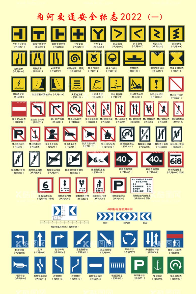 编号：47529109152235195873【酷图网】源文件下载-内河交通安全标志各类标识船舶