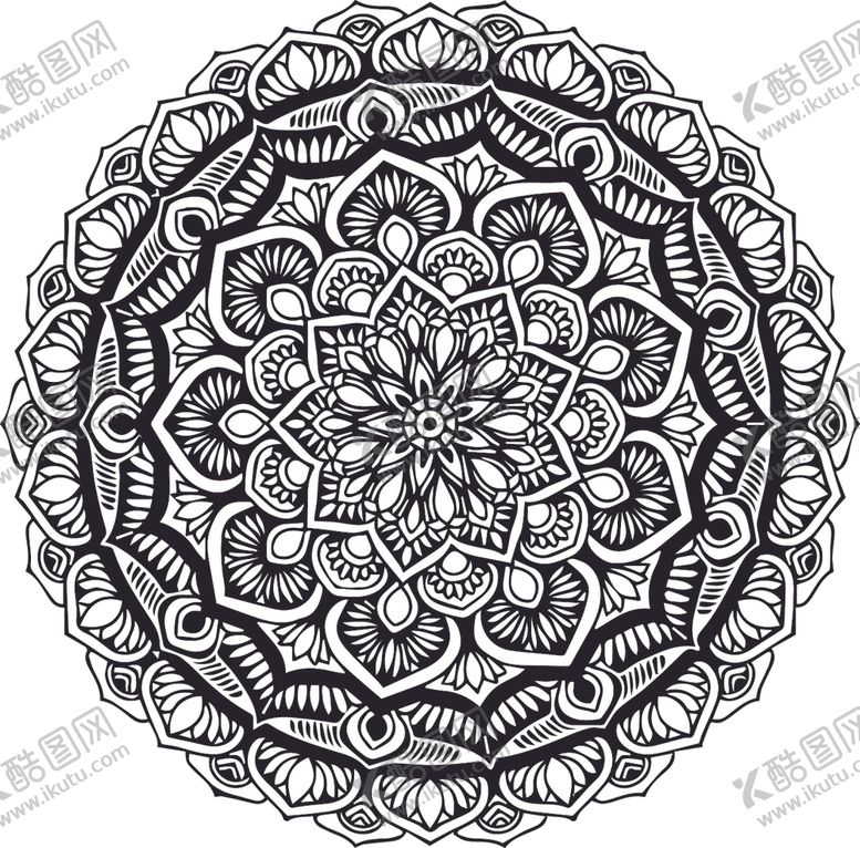 编号：16819010051259205039【酷图网】源文件下载-曼陀罗花纹