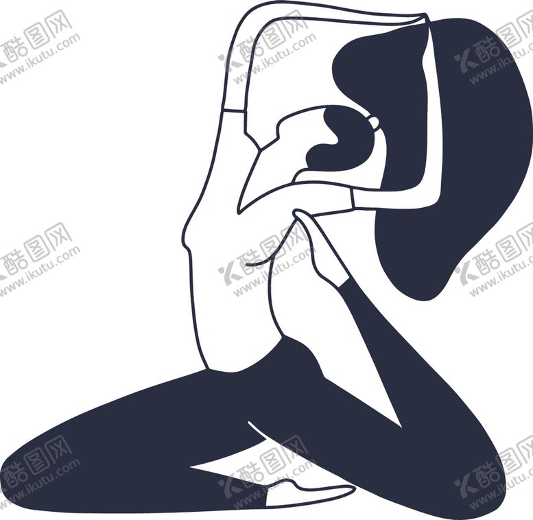 编号：52598809201605345456【酷图网】源文件下载-人物瑜伽简笔动作