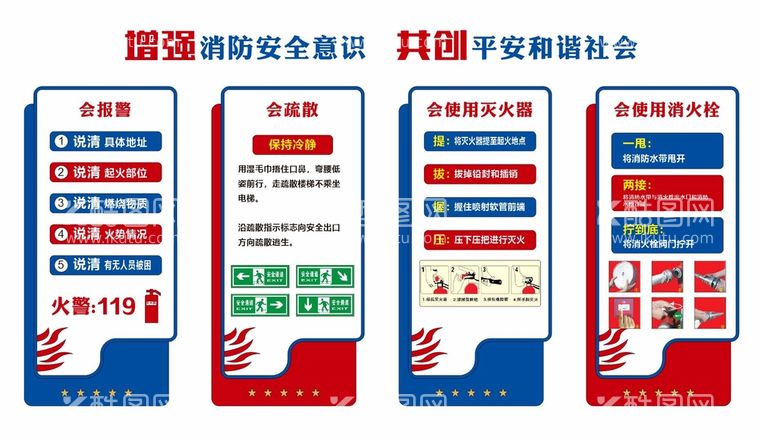 编号：93852709211649566081【酷图网】源文件下载-消防文化墙