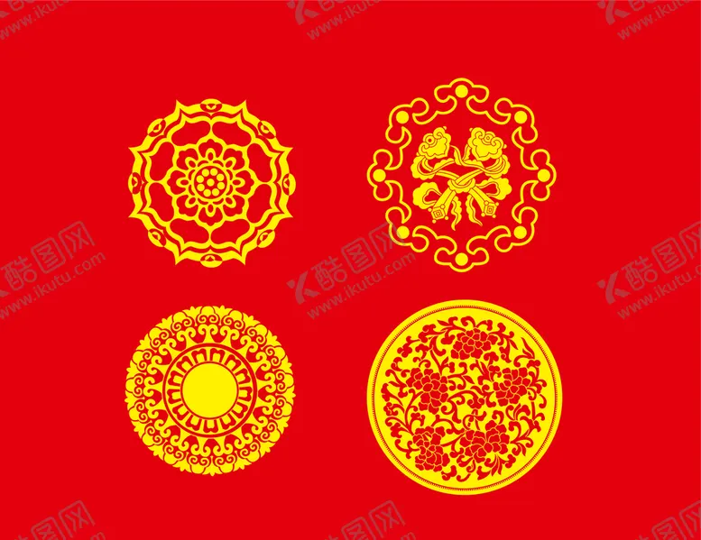 编号：79407810292257074032【酷图网】源文件下载-国风中式素材纹理矢量国潮窗花纹