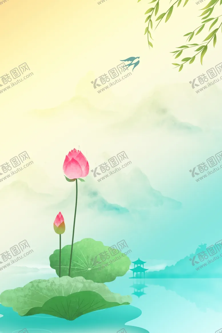 编号：57739202112139402142【酷图网】源文件下载-夏季荷花背景