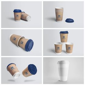 手拿咖啡杯茶杯设计贴图