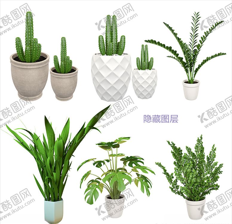 编号：33602210091413193573【酷图网】源文件下载-3D植物盆栽