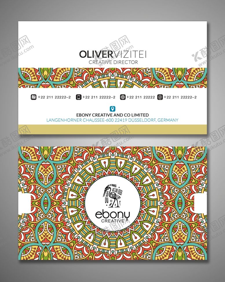 编号：41377310161358119714【酷图网】源文件下载-花纹名片