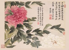 清代恽寿平花草绘画