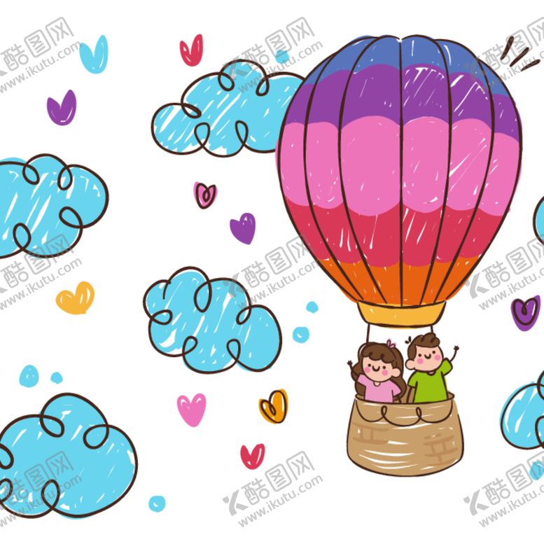 编号：94153712101142335065【酷图网】源文件下载-热气球插画