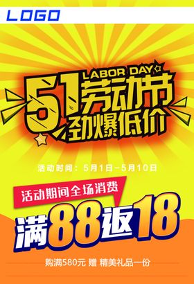 五一节商场购物促销海报