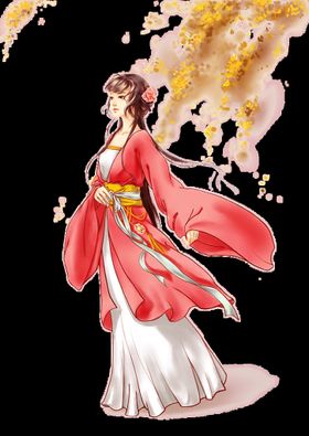 古装帅哥美女插画图片