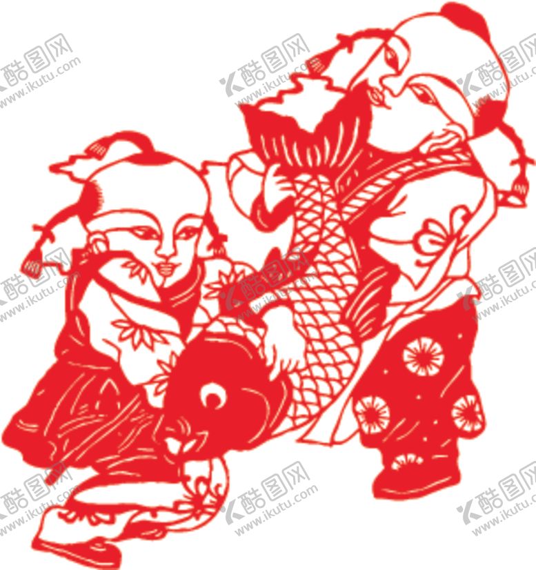 编号：76963503281128115655【酷图网】源文件下载-福娃剪纸