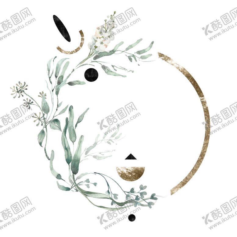 编号：99834810110250045616【酷图网】源文件下载-小清新水彩植物树枝