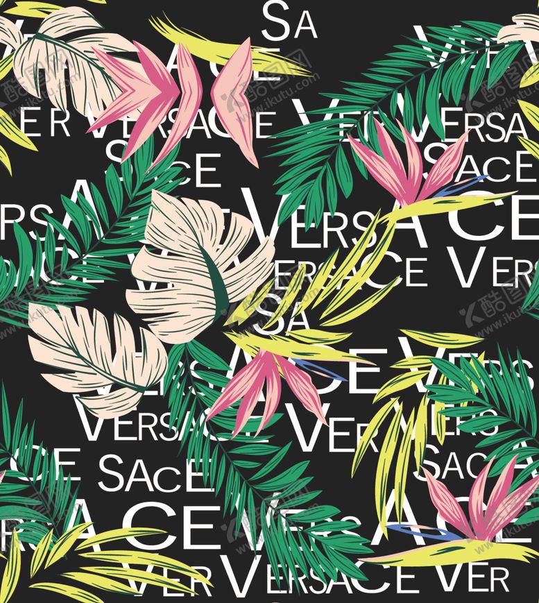 编号：99991709172352586575【酷图网】源文件下载-数码印花叶子花朵素材匹布印